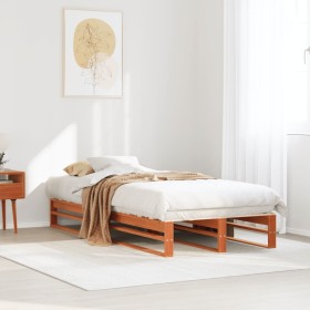 Estructura de cama sin colchón madera de pino marrón 90x200