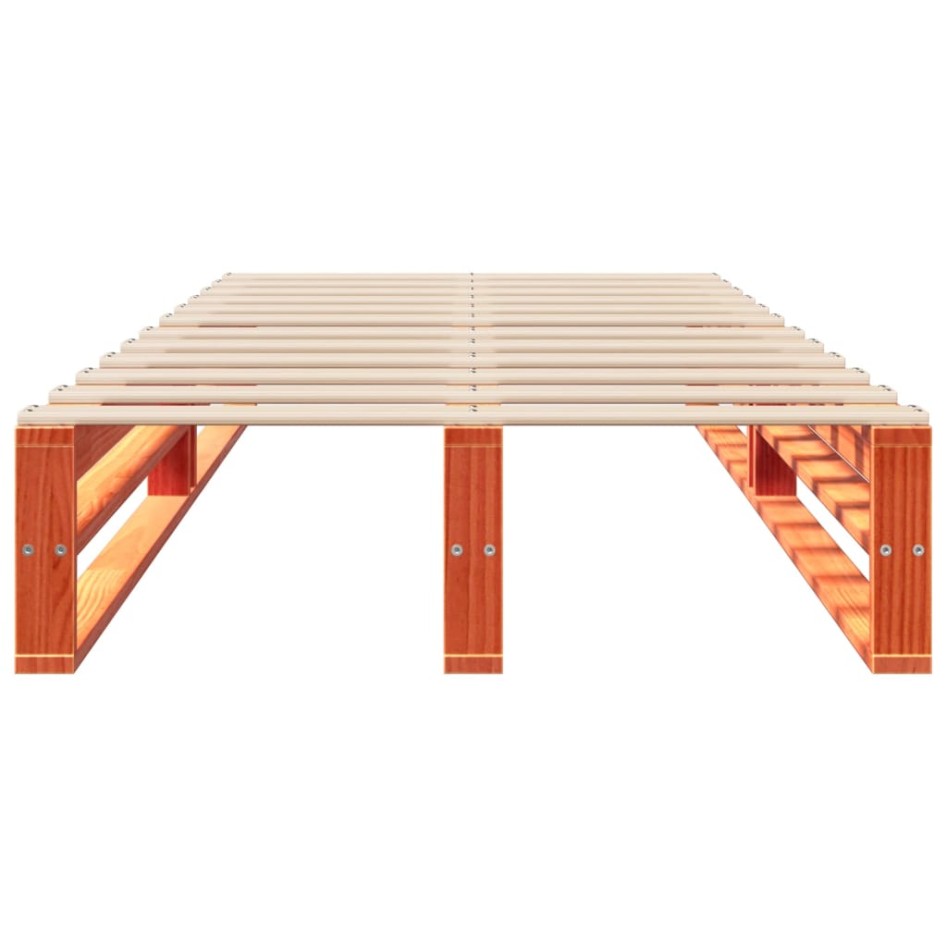 Estructura de cama sin colchón madera de pino marrón 90x200