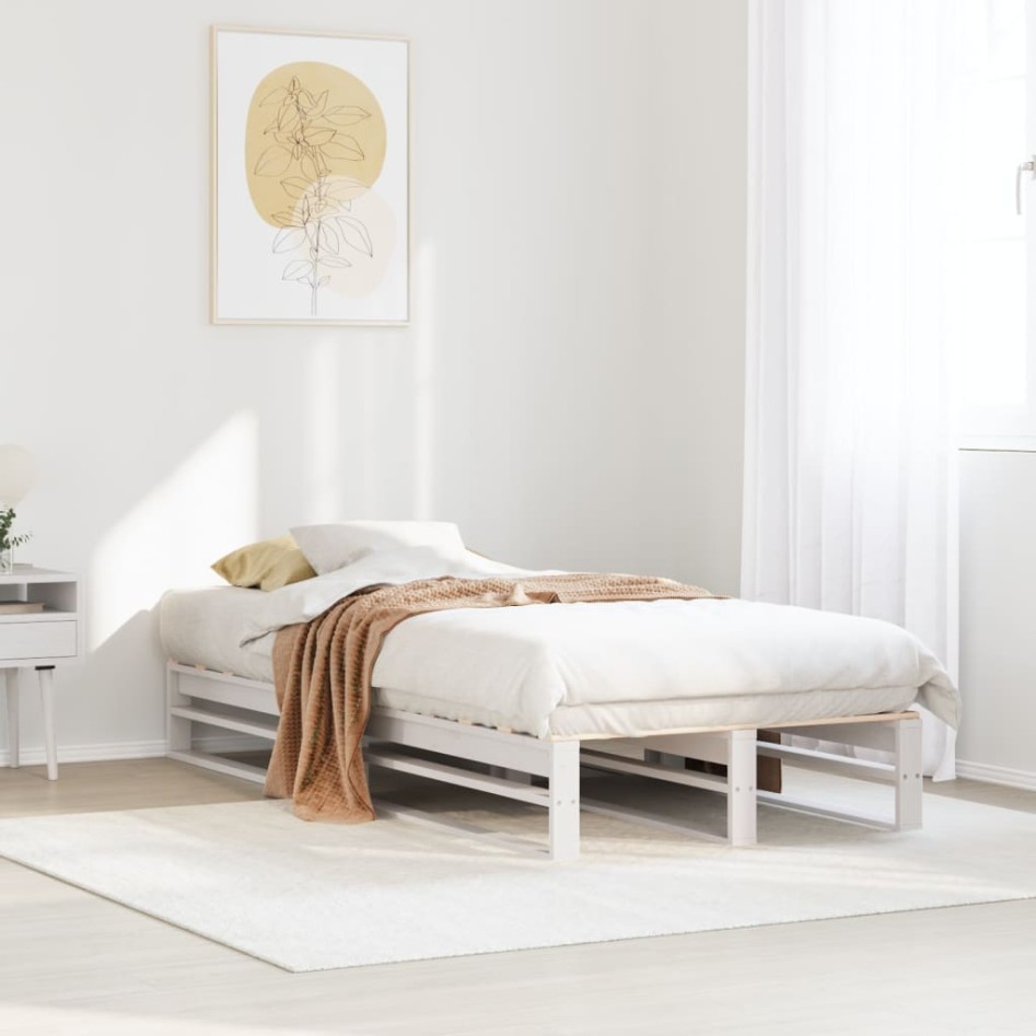 Estructura cama sin colchón madera maciza pino blanca