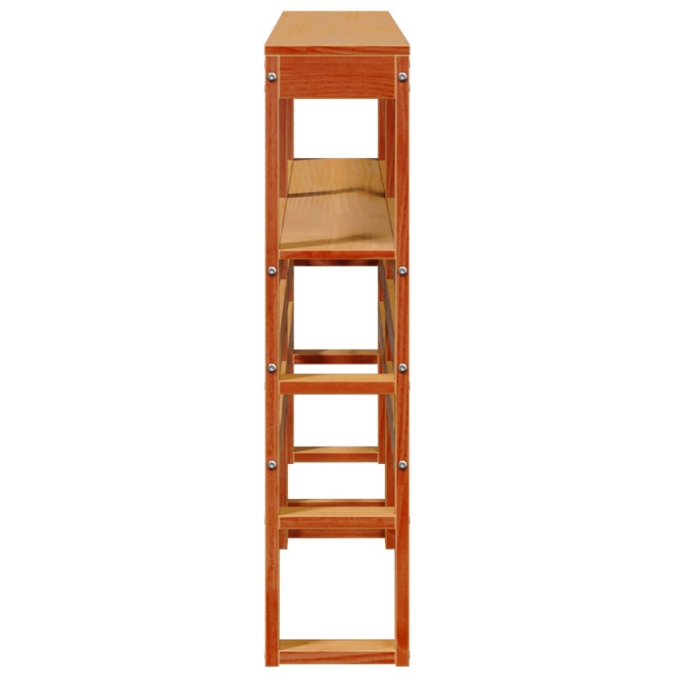 Cabecero de cama con estantes madera maciza pino marrón 160