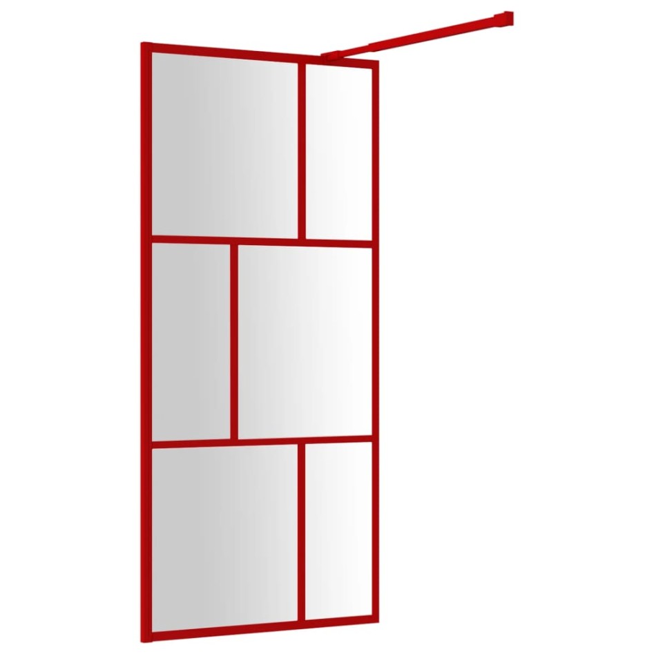 Mampara puerta de ducha vidrio transparente ESG rojo 80x195