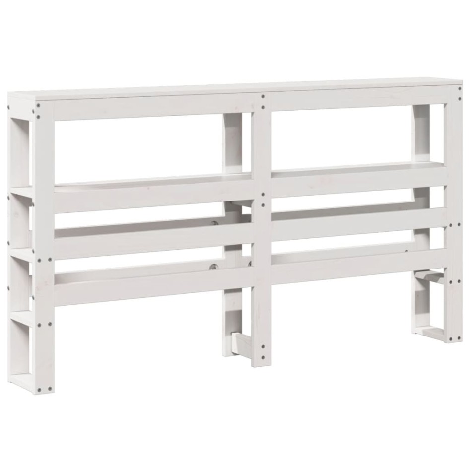 Cabecero de cama con estantes madera maciza pino blanco 150