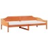 Cama sin colchón madera maciza pino marrón cera 80x200