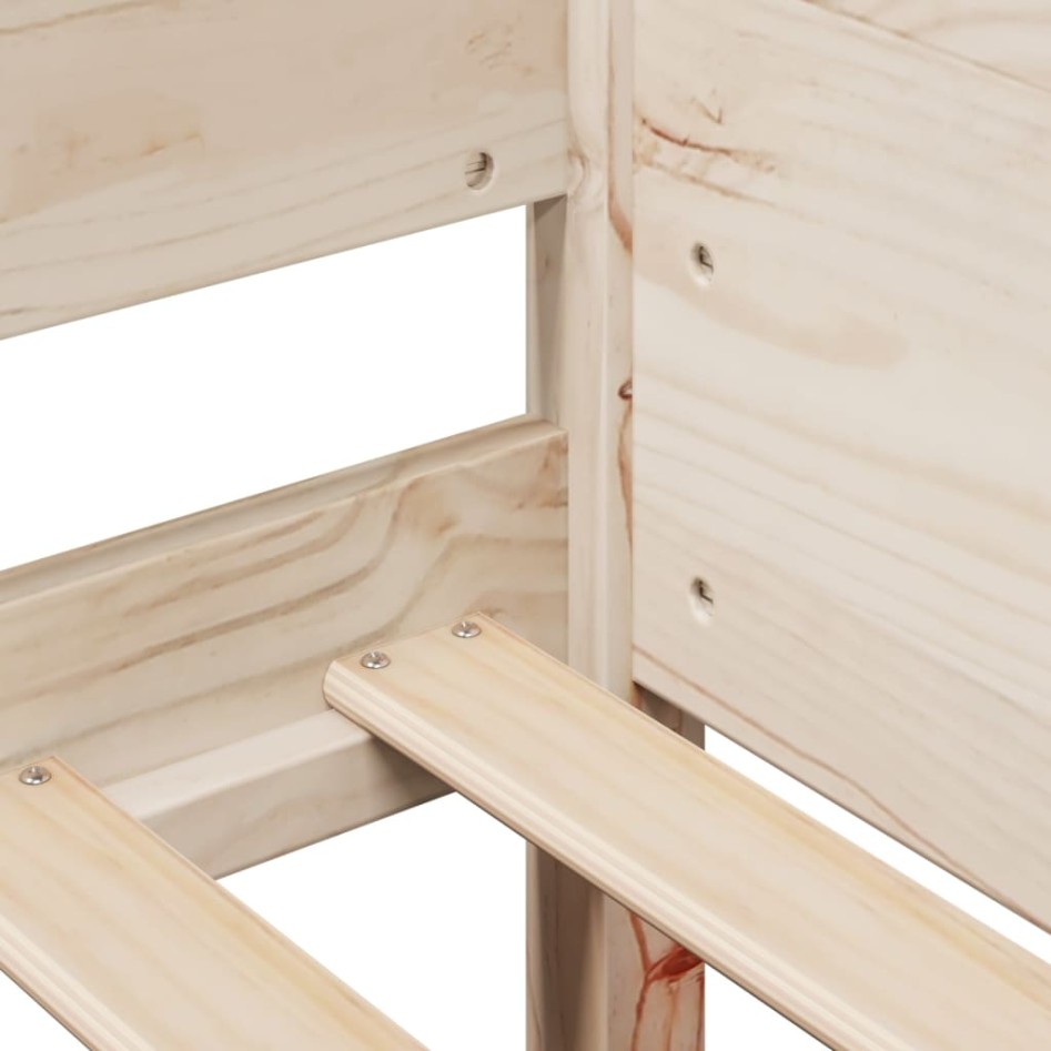 Estructura de cama sin colchón madera maciza de pino 80x200