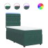 Cama box spring con colchón terciopelo verde oscuro 100x200