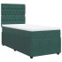 Cama box spring con colchón terciopelo verde oscuro 100x200