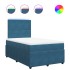 Cama box spring con colchón terciopelo azul 120x190