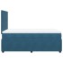 Cama box spring con colchón terciopelo azul 120x190