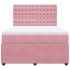 Cama box spring con colchón terciopelo rosa 140x200