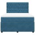Cama box spring con colchón terciopelo azul 140x200