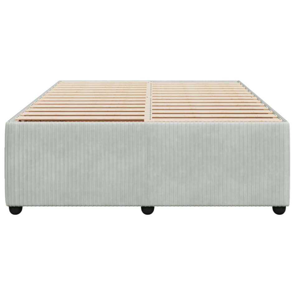 Estructura de cama sin colchón terciopelo gris claro 160x200
