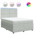 Cama box spring con colchón terciopelo gris claro 140x190