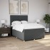 Cama box spring con colchón tela gris oscuro 140x190