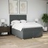 Cama box spring con colchón tela gris oscuro 140x190