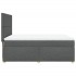 Cama box spring con colchón tela gris oscuro 140x190