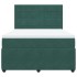 Cama box spring con colchón terciopelo verde oscuro 140x190