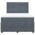 Cama box spring con colchón terciopelo gris oscuro 140x190