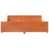 Cama sin colchón madera maciza de pino marrón cera 180x200