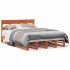 Cama sin colchón madera maciza de pino marrón cera 140x200
