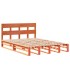 Cama sin colchón madera maciza de pino marrón cera 140x200