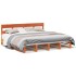 Cama sin colchón madera maciza de pino marrón cera 180x200