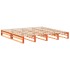 Cama sin colchón madera maciza de pino marrón cera 180x200