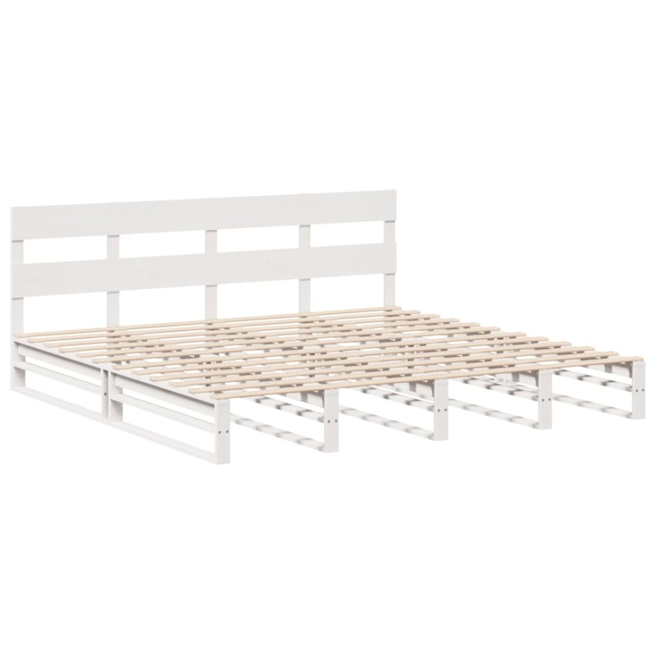 Estructura de cama sin colchón madera maciza blanca 200x200