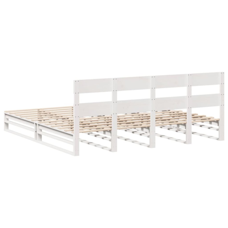 Estructura de cama sin colchón madera maciza blanca 200x200