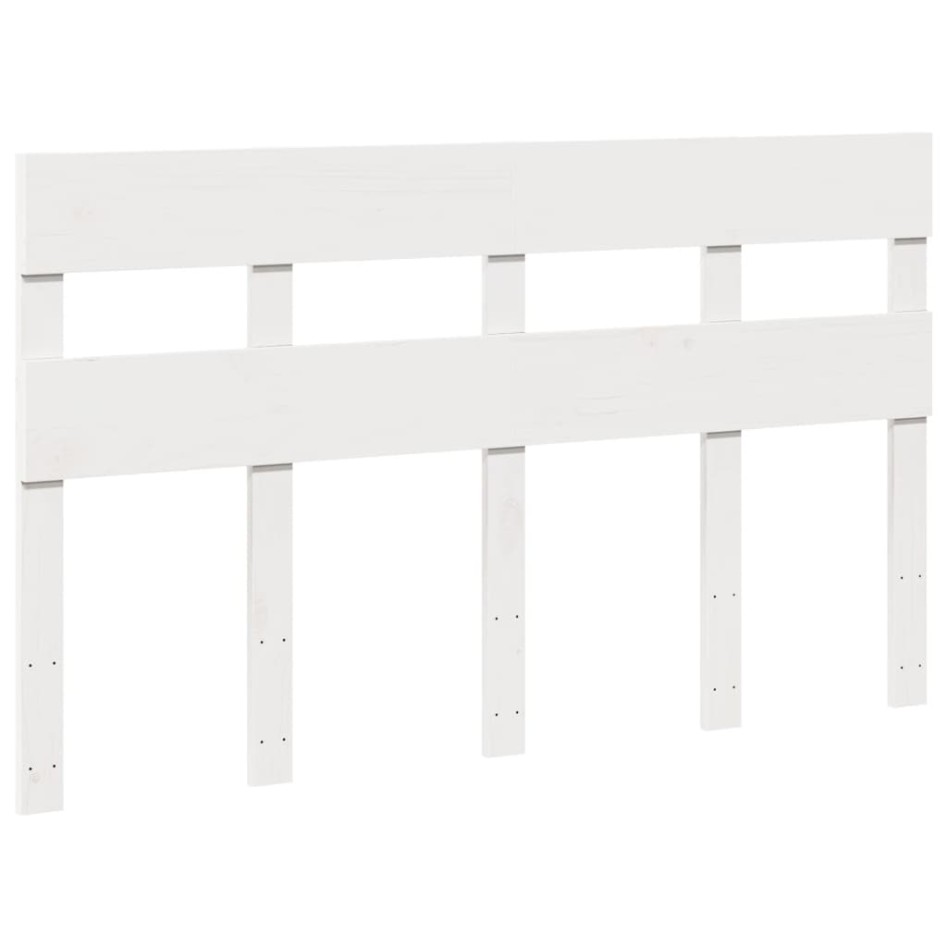 Estructura de cama sin colchón madera de pino blanco 135x190