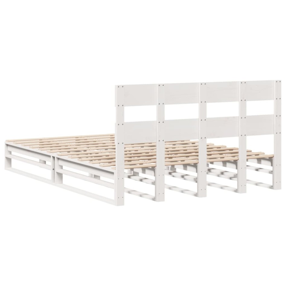 Estructura de cama sin colchón madera de pino blanco 135x190