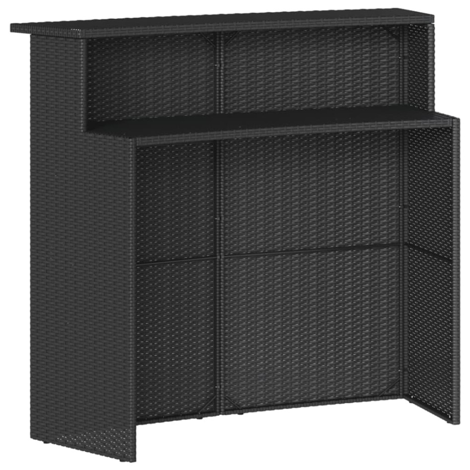 Juego de bar de jardín de 3 piezas con cojines ratán PE