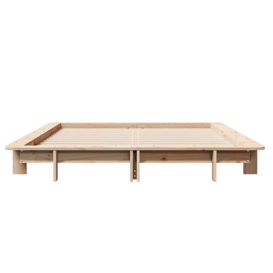 Estructura de cama sin colchón madera de pino maciza 120x200