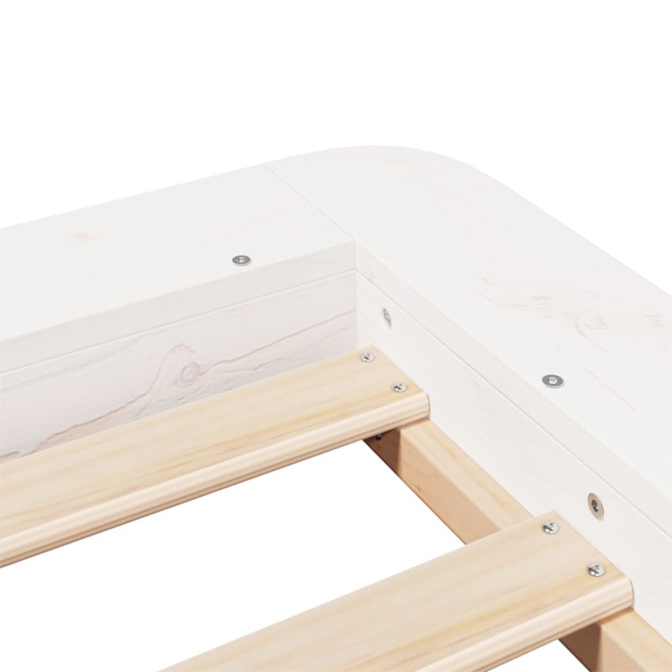 Estructura de cama sin colchón madera de pino blanca 90x200