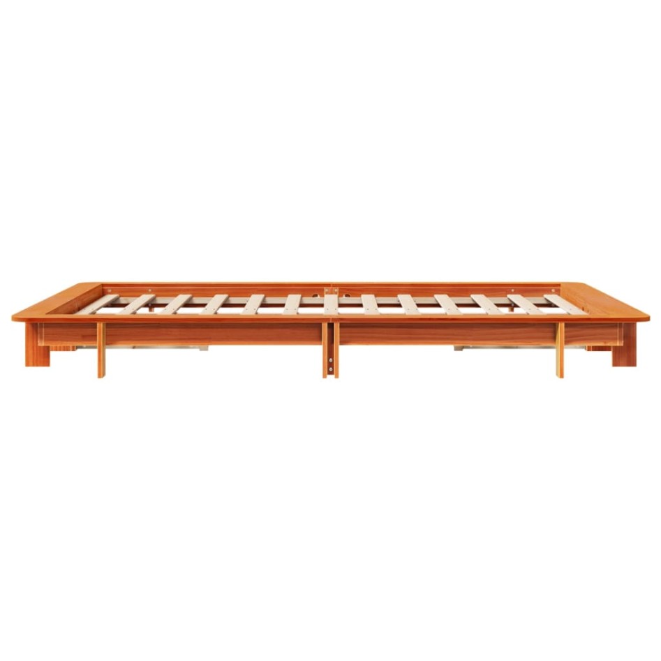 Estructura de cama sin colchón madera maciza marrón 135x190