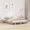 Estructura de cama sin colchón madera maciza de pino 135x190 cm
