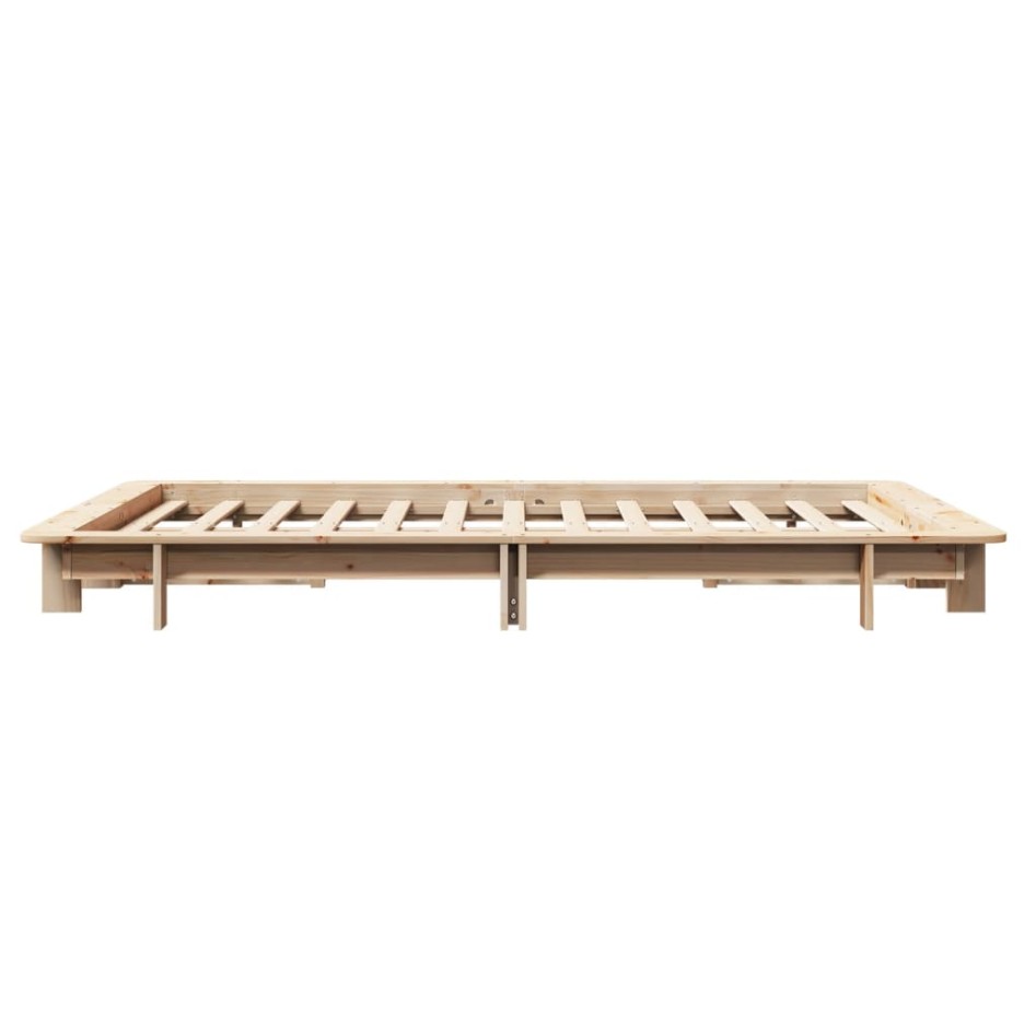 Estructura de cama sin colchón madera maciza de pino 135x190