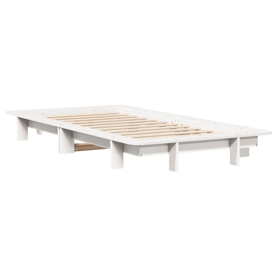 Estructura de cama sin colchón madera maciza blanca 90x190