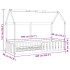 Cama con forma de casa de niños madera maciza marrón 90x200