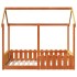 Cama con forma de casa de niños madera maciza marrón 80x160