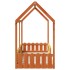 Cama con forma de casa de niños madera maciza marrón 80x160