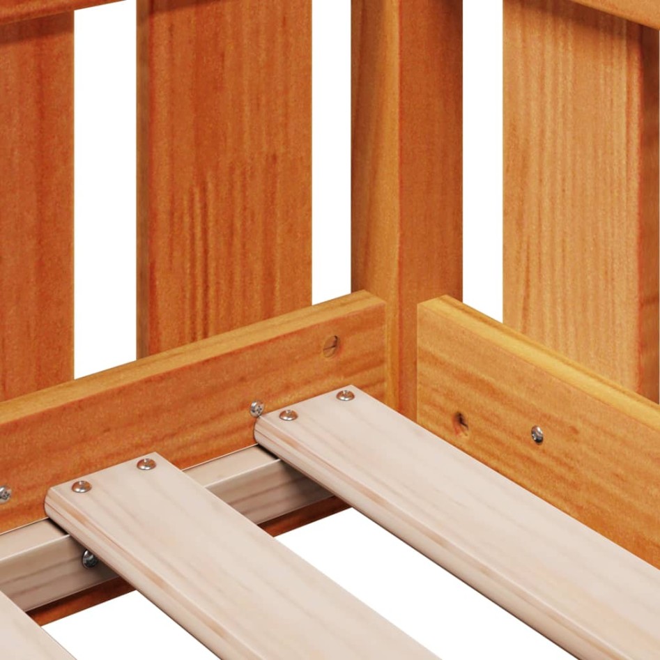 Cama con forma de casa de niños madera maciza marrón 80x160