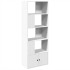 Estantería de madera de ingeniería blanca 70x36x189