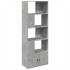 Estantería de madera de ingeniería gris hormigón 70x36x189