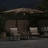 Sombrilla de jardín con LEDs poste acero marrón 288x288x225