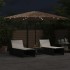 Sombrilla de jardín con LEDs poste acero marrón 388x388x248