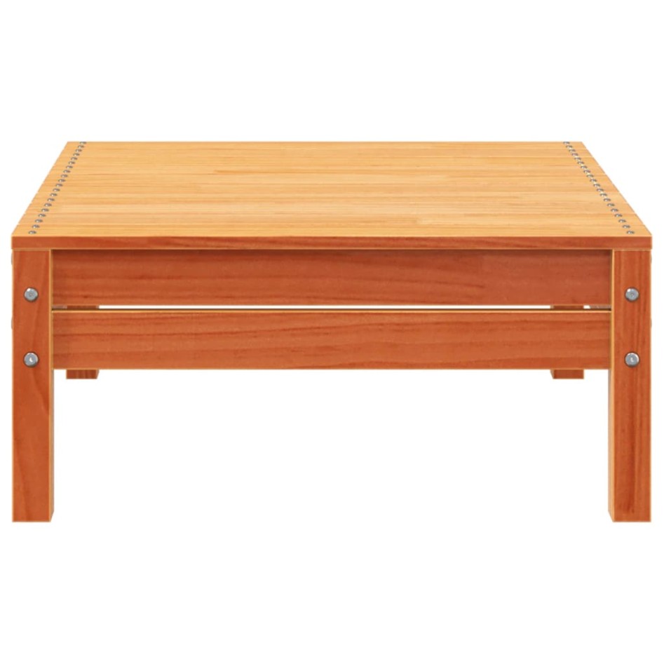 Sofá de jardín 3 plazas con reposapiés madera pino marrón