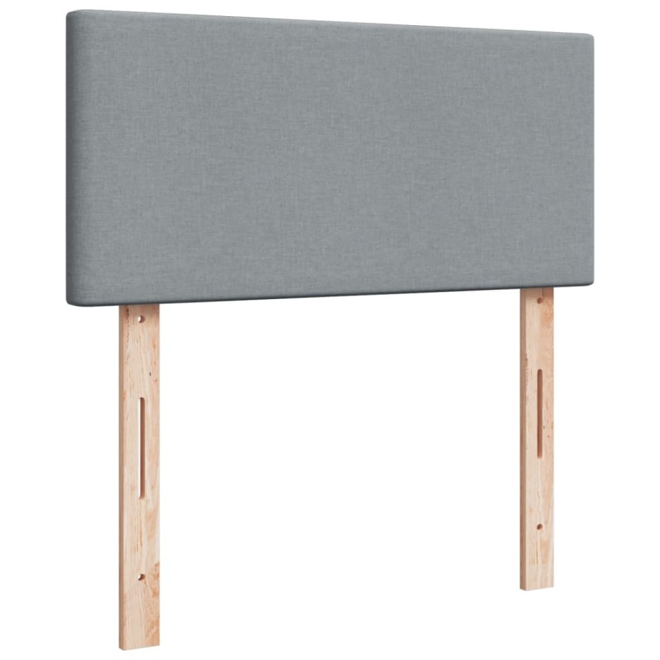 Cama box spring con colchón tela gris claro 90x190