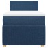 Cama box spring con colchón tela azul 90x190