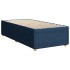 Cama box spring con colchón tela azul 90x190