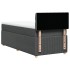 Cama box spring con colchón tela gris oscuro 90x190